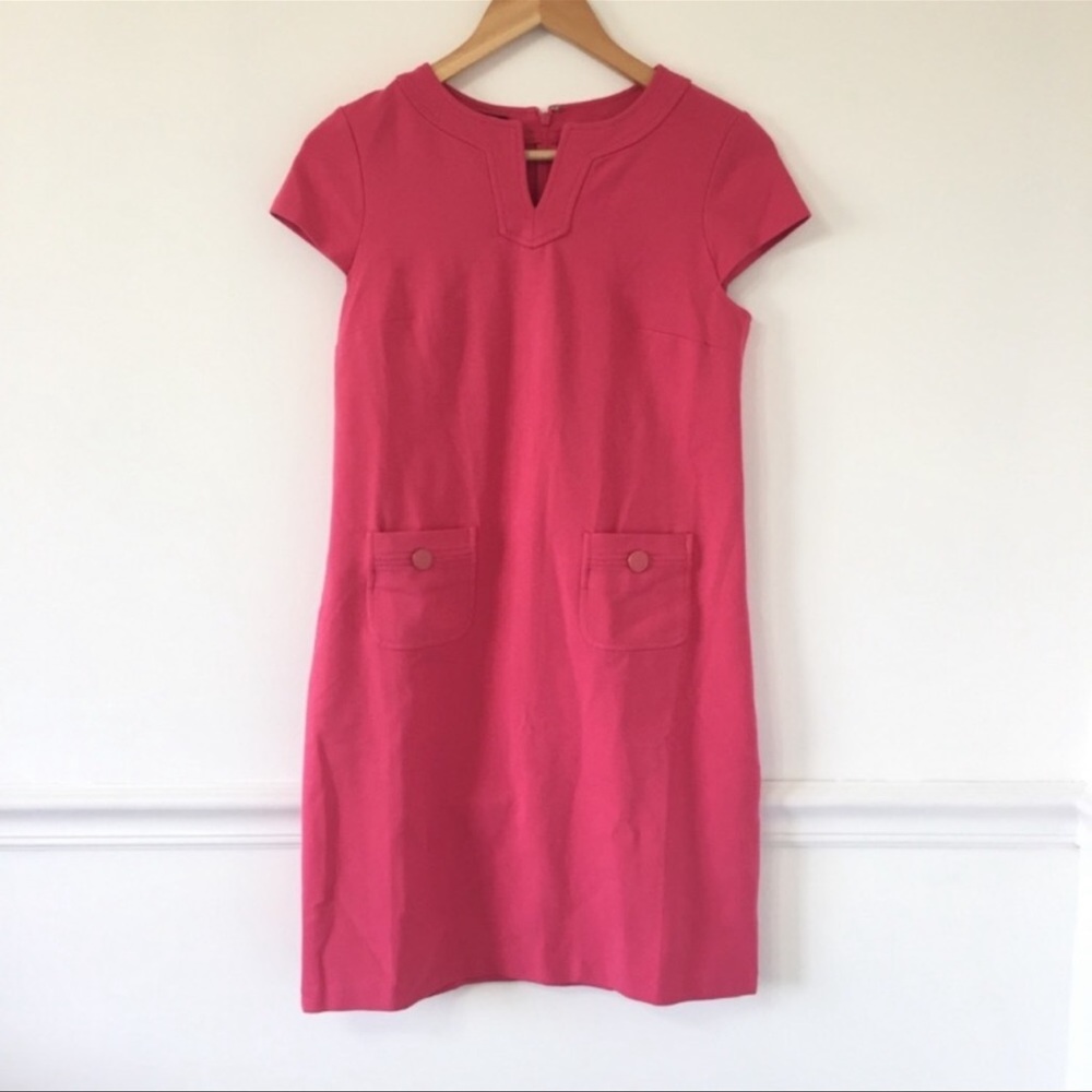 Talbots Front Pocket Cap Sleeve Solid Shift Dress